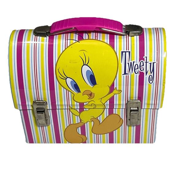 Warner Bros. Other - Vintage Tweety Bird Small Workmans Carryall Metal Mini Lunch Box Looney Tunes